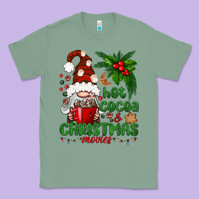 Hot Cocoa And Christmas Movie Classic Tee Designed By Bundleandbundleshop