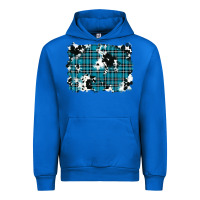 Cobalt winter plaid cowhide pattern background Urban Hoodie - RanaPortraitStore