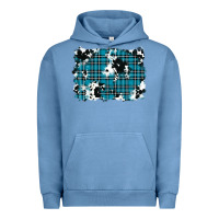 Pigment Pebble Blue winter plaid cowhide pattern background Urban Hoodie - RanaPortraitStore