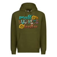 Army Green small business hustler Premium Hoodie - texasbilliewilder