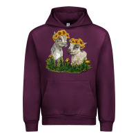 Mauve Wine baby goats Urban Hoodie - RanaPortraitStore