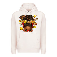 Pale Pink softball afro messy bun Premium Hoodie - texasbilliewilder