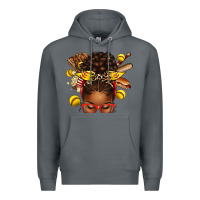 Rock softball afro messy bun Premium Hoodie - texasbilliewilder