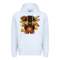 White softball afro messy bun Premium Hoodie - texasbilliewilder