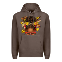 Coffee softball afro messy bun Premium Hoodie - texasbilliewilder