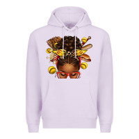 Lilac softball afro messy bun Premium Hoodie - texasbilliewilder
