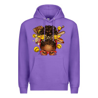 Purple softball afro messy bun Premium Hoodie - texasbilliewilder