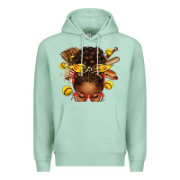 Seafoam softball afro messy bun Premium Hoodie - texasbilliewilder