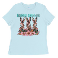 Baby Blue happy easter bunny Ladies Tee - Artiststas