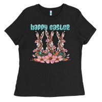 Black happy easter bunny Ladies Tee - Artiststas