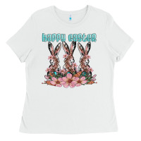 White happy easter bunny Ladies Tee - Artiststas
