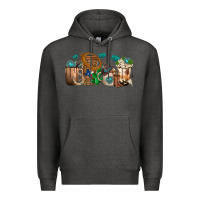 Charcoal Heather western coffee cups Premium Hoodie - texasbilliewilder