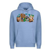 Colony Blue western coffee cups Premium Hoodie - texasbilliewilder