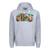 Heather Grey western coffee cups Premium Hoodie - texasbilliewilder