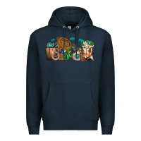 Navy western coffee cups Premium Hoodie - texasbilliewilder