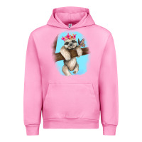 Fuchsia Pink baby sloth Urban Hoodie - RanaPortraitStore