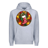 Heather Grey Santa Stocking Christmas Premium Hoodie - RanaPortraitStore