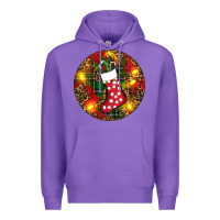 Purple Santa Stocking Christmas Premium Hoodie - RanaPortraitStore