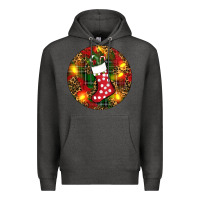 Charcoal Heather Santa Stocking Christmas Premium Hoodie - RanaPortraitStore