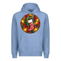 Colony Blue Santa Stocking Christmas Premium Hoodie - RanaPortraitStore