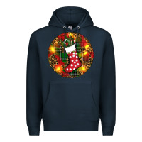 Navy Santa Stocking Christmas Premium Hoodie - RanaPortraitStore