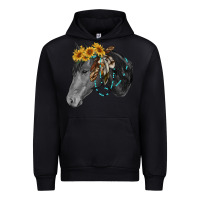 Black And White Western Horse Urban Hoodie | Teevron