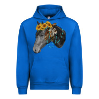 Cobalt black and white western horse Urban Hoodie - RanaPortraitStore