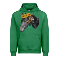 Emerald black and white western horse Urban Hoodie - RanaPortraitStore