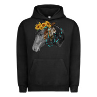 Pigment Black black and white western horse Urban Hoodie - RanaPortraitStore