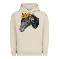 Pigment French Oak black and white western horse Urban Hoodie - RanaPortraitStore