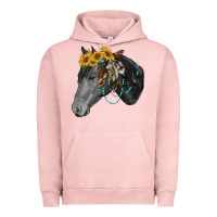 Pigment Salmon black and white western horse Urban Hoodie - RanaPortraitStore
