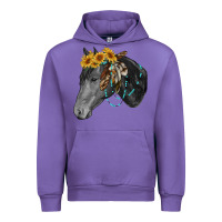 Tulip black and white western horse Urban Hoodie - RanaPortraitStore