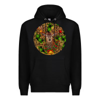 Black Christmas Reindeer Premium Hoodie - RanaPortraitStore