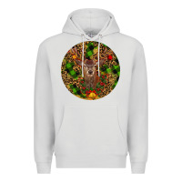 Dove Grey Christmas Reindeer Premium Hoodie - RanaPortraitStore