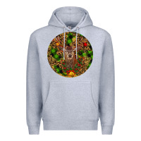 Heather Grey Christmas Reindeer Premium Hoodie - RanaPortraitStore