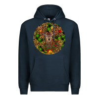 Navy Christmas Reindeer Premium Hoodie - RanaPortraitStore