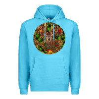 Ocean Blue Christmas Reindeer Premium Hoodie - RanaPortraitStore