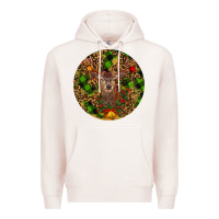 Pale Pink Christmas Reindeer Premium Hoodie - RanaPortraitStore