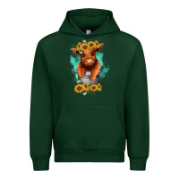 Forest Green baby cow in a bucket Urban Hoodie - RanaPortraitStore