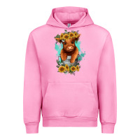 Fuchsia Pink baby cow in a bucket Urban Hoodie - RanaPortraitStore