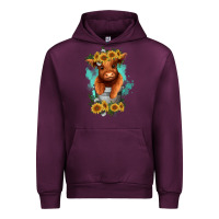 Mauve Wine baby cow in a bucket Urban Hoodie - RanaPortraitStore