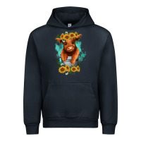 Navy baby cow in a bucket Urban Hoodie - RanaPortraitStore