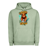 Pigment Oil Green baby cow in a bucket Urban Hoodie - RanaPortraitStore