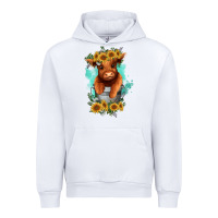 White baby cow in a bucket Urban Hoodie - RanaPortraitStore