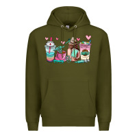 Army Green nurse  coffee cup Premium Hoodie - AdoDesignShop