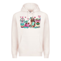 Pale Pink nurse  coffee cup Premium Hoodie - AdoDesignShop