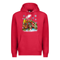 Cardinal christmas santa and friends train Premium Hoodie - Zillion Design Studio