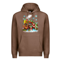 Chestnut christmas santa and friends train Premium Hoodie - Zillion Design Studio
