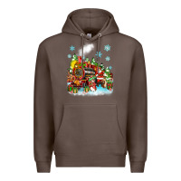 Coffee christmas santa and friends train Premium Hoodie - Zillion Design Studio