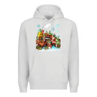 Dove Grey christmas santa and friends train Premium Hoodie - Zillion Design Studio